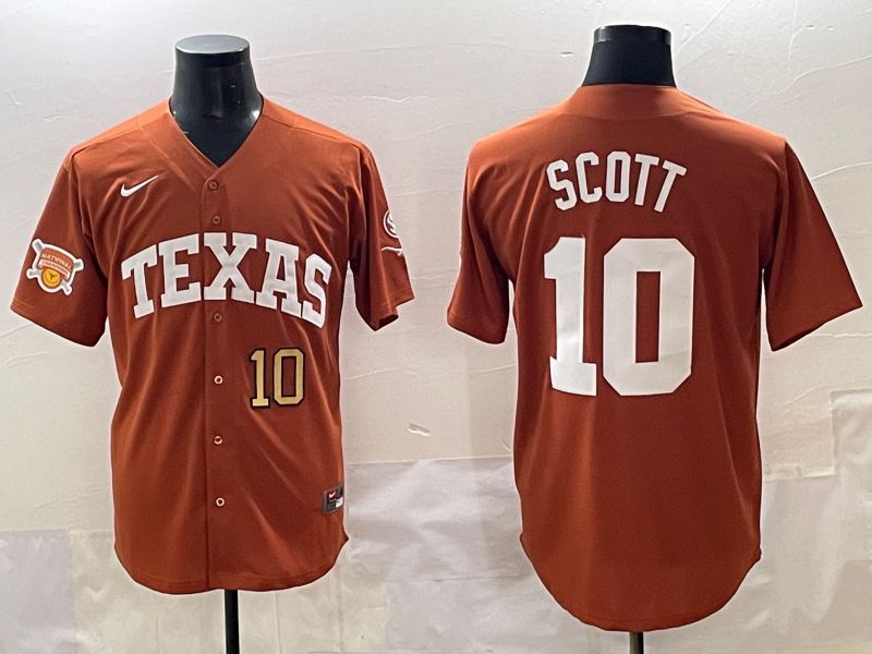 Men Texas Longhorns #10 Scott brown Nike joint Name NCAA 2025 Jersey style 41